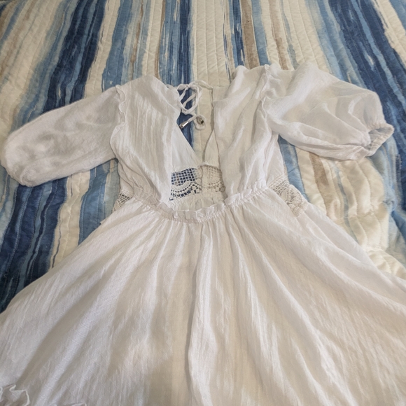 HYFVE White Ruffled Smocked Mini Dress - Picture 7 of 9